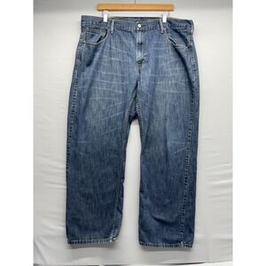 Levis 569 Jeans Mens 40x32 Blue Medium Wash Cotton Relaxed Fit Denim